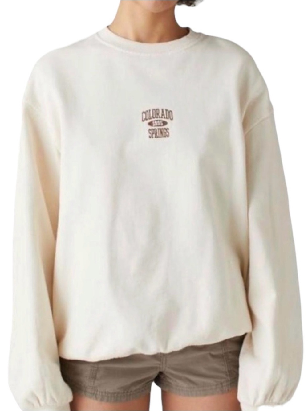 Urban Outfitters Colorado Springs Oversized Sweatshirt Cream Brown M